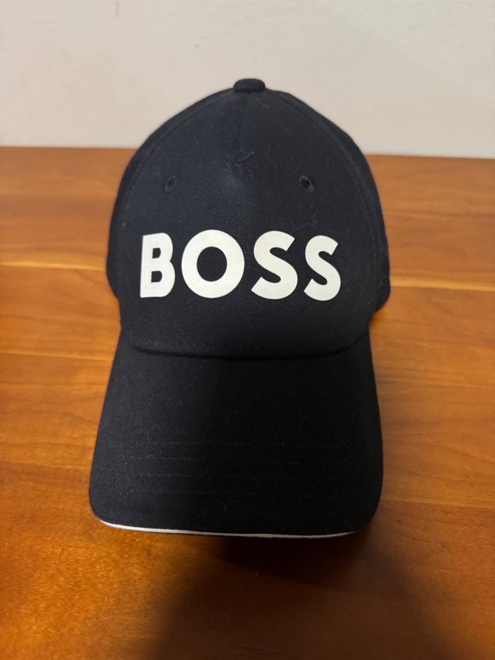 Boss Black Cap with White Logo - Men's Hat